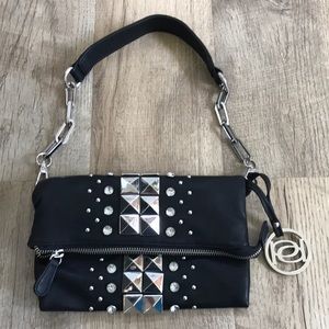 Bebe studded rhinestone clutch